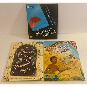 PJ Library 3 Book Bundle Kids Adam’s Animals Mimouna Night Onions Garlic
